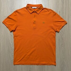 Etro Short Sleeve Polo Collared Shirt Mens Medium Orange Designer Preppy